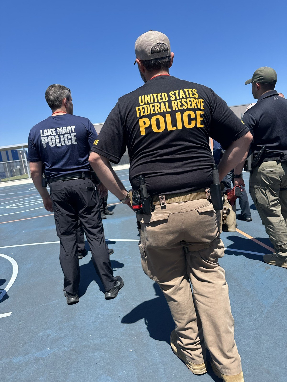Law enforcement personnel during a training block