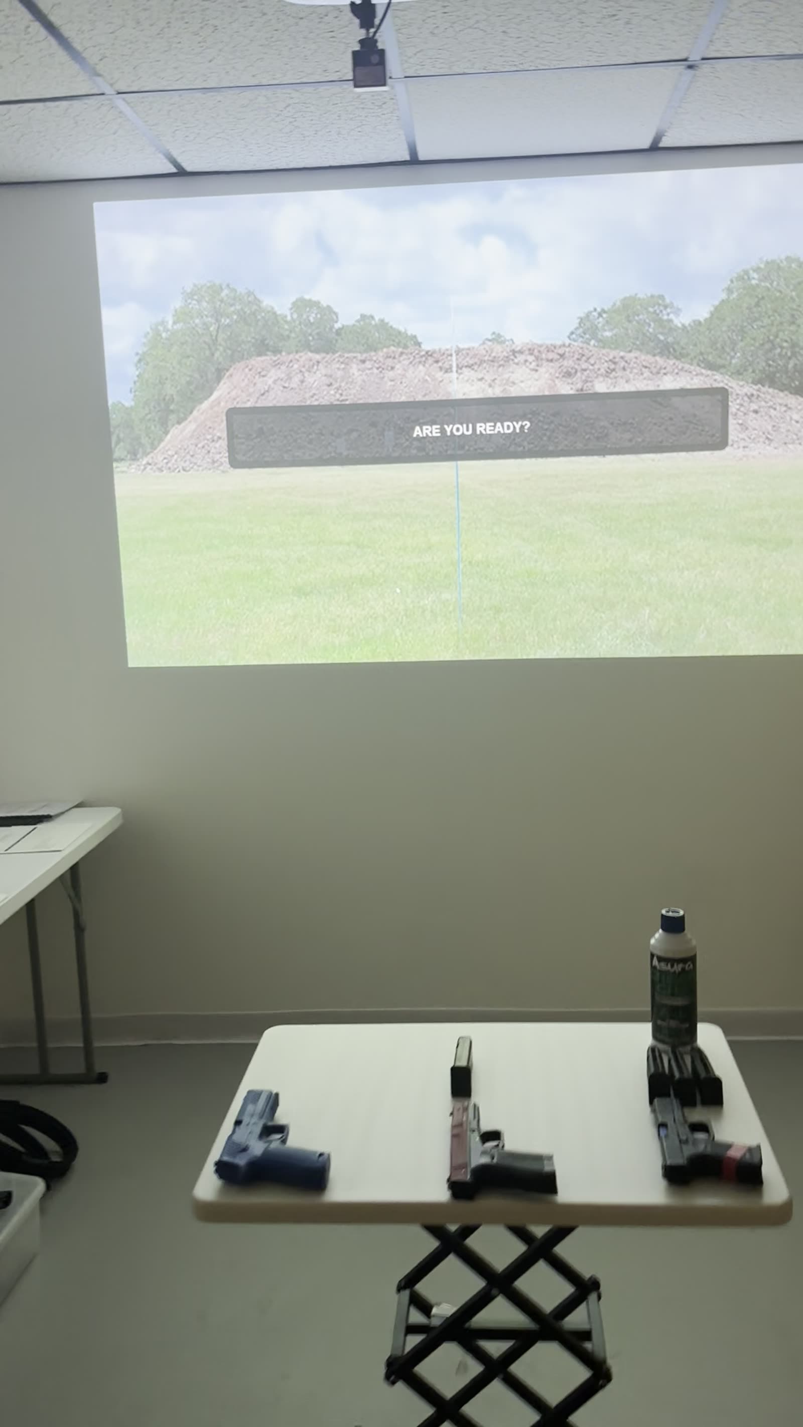 Laser simulator lab with training pistols